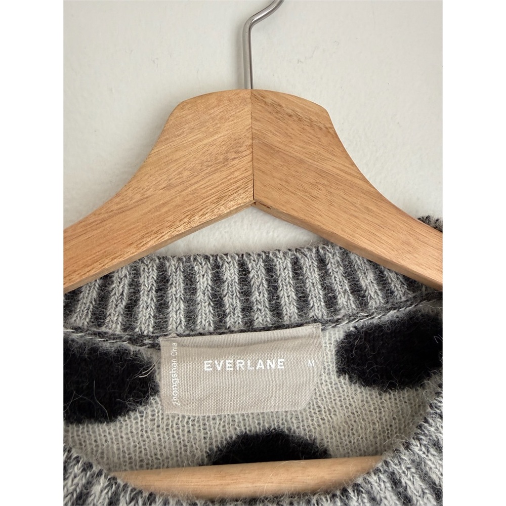 Everlane Alpaca Polka Dot Oversized Crew Sweater in Black Snow Polka Dot - Picture 5 of 6
